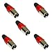 Produktbild Aerzetix: 5 X XLR-Steckern Mikrofonkabel Kabel rot rechts 3 poliger Kabelstecker, männlich