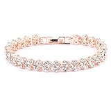 BBring Armbänder für Damen, Frauen Elegant Roman Style Crystal Diamond Armbänder Geschenke Armreif Wrap Armband Schmuck (Rose Gold)