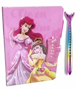 SHREE TECHNESH Angel Printed Diary with Lock for Girls, Lock Diary with Fish Pen for Girls, Diary with Lock and Key, Password Lock Diary for Girls