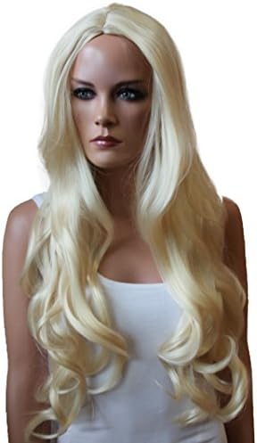 PRETTYSHOP Unixes Fashion Full WIG Long Hair Heat-Resistant Platinum blond # 613 WLR12