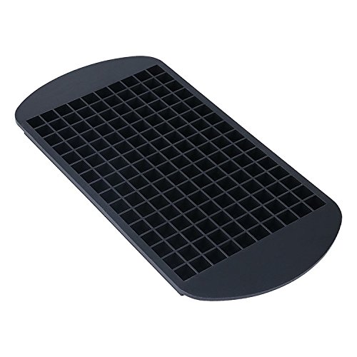 Tesan Eiswürfel-Form aus flexiblem Silikon für 160 Mini-Eiswürfel, 1x1 cm Eiswürfel Eiswürfelschale,Eisform - Eiswürfelschale - Bonbonform(schwarz)