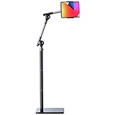 Niumowa Floor Stand for Tablet with 360&deg; Rotation | Height adjustable, compatible 4.7-13 inches, aluminum alloy, 163 cm, blac