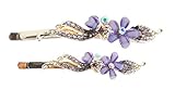 juegos florales gabriela mistral Cada Grip mide 6 cm de largo Tono de oro Swirly Floral Daisy - Juego de 2 horquillas morado