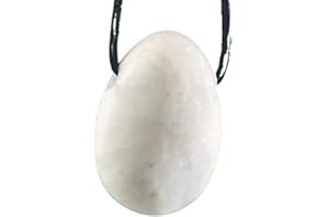 ULRIKE SCHMITT EDELSTEINKREATIONEN Baryt weiß Trommelstein gebohrt Edelstein Anhänger Kettenanhänger