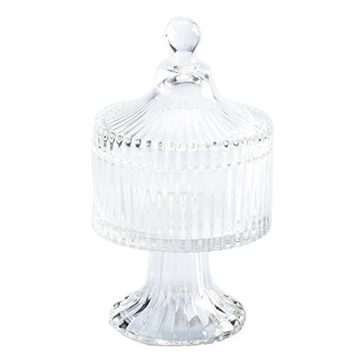 Glasbonboniere Bonbonglas Vorratsgefäß Gebäckdose Keksdose Shabby Chic (Klein (Mit Standfuß))