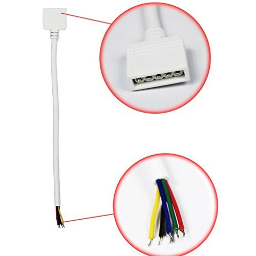 5pin männlichen LED-Lichtleiste Steckverbinder Kabel Kabel für flexible 5050 RGBW RGBWW LED-Streifen-Packung mit 5 Stück - 2