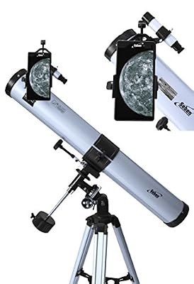 Seben Télescope réflecteur 900-76 EQ2 + adaptateur smartphone portable Digiscoping Adapter DKA5