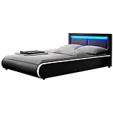 Polsterbett "Murcia" - 140 x 200 cm - schwarz