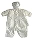Vianni 4-Piece Baby Boys Ivory Satin Christening Romper Tie with crystal cross and Long Coat Jacket age 12-18
