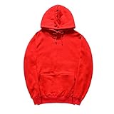 Manga larga YAANCUN Hombre Otoño E Invierno Color Sólido Manga Larga Sudadera Con Capucha Tops Outwear La Chaqueta