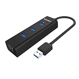 Allrounder: Drei USB3.0 Superspeed -Ports und einen RJ45-Gigabit-Ethernet-Port, die die anforderungen für mehrere geräte gleichzeitig zu bedienen erfüllt. Es handelt sich hierbei um eine besonders flexible Lösung für Ultrabooks, Notebooks und Tablet, welche eine USB-Schnitstelle besitzen.