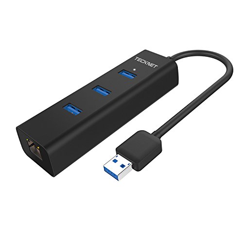 TeckNet® 3-Port USB 3.0 Hub mit Ethernet Adapter Unterstützt 10/100/1000 bit Ethernet