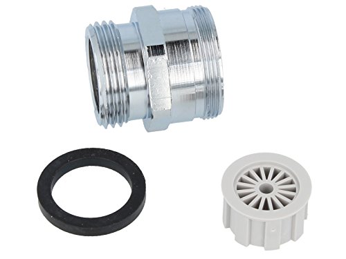 tecuro Mischdüse – Armaturen Adapter für Gartenschlauch M 28 x 1, chrom - 2