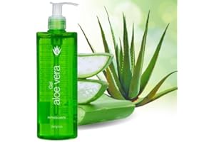 XXL LASHES Aloe Vera Gel im großen 390 ml Spender, mit Kamillenextrakt, Feuchtigkeitspflege für Haut und Haar bei Sonnenbrand, Hautreizungen, Insektenstiche, Conditioner, After Shave
