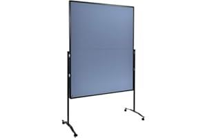 Legamaster Premium Plus - Parete per presentazione, pieghevole, 150 x 120 cm, double face, con pannello rivestito in feltro, utilizzabile come divisorio, con 4 ruote bloccabili e ganci di carta
