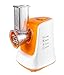 Produktbild AWLLY 3 In 1 Mandoline Lebensmittel Schneider Slicer Ice Shredder Käse Reibe Austauschbare Klingen Multi-Function Gemüse Shredder Elektrische Schneidemaschine Super Gadget Für Küche,Orange