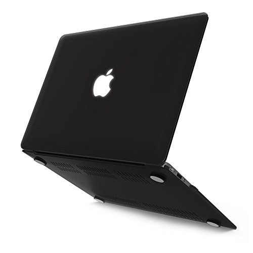 iBenzer - Soft-Skin-Serie Kunststoffabdeckung des schweren Kastens für Macbook Air 13,3'' (A1466/A1369) NO CD-ROM, Schwarz MMA13BK