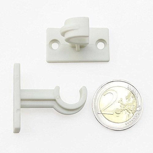 COM-FOUR 10er Set Gardinenhaken für Bistro-Gardinen mit 20x Schrauben und 10x doppelseitigem Haftband - 2