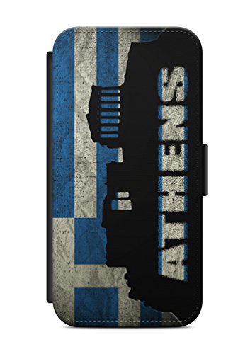 Kompatibel mit Samsung Galaxy S7 Edge Flipcase Handytasche Hülle mit Magnetverschluss auffklappbar Griechenland Fahne Flagge