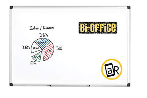 Preisvergleich Produktbild POV® Bi-Office Magnetische Maya Whiteboard mit Aluminiumrahmen 120x90cm