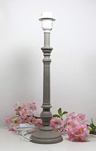 Preisvergleich Produktbild Lampenfuß Holz grau Landhausstil Design (grau)
