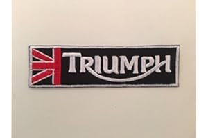 CEEBOO Blue Hawai - Toppa termoadesiva - Stemma - Triumph, sfondo nero, 12x3,5 cm