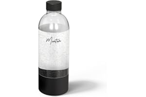MonTen Soda Bouteille noire mate de 900 ml - Fizz et hydratation sans effort - Conception durable et écologique - Bouteille d'eau pétillante réutilisable en PET pour nos machines