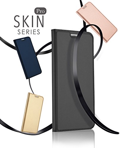 Moonmini Samsung Galaxy S8 Lederklapp hülle Case Bookstyle Klapphülle Wallet Tasche Flip Tasche mit Kartenfach und Ständer Anti-Rutsch Stoßfest handyhüllen für Samsung Galaxy S8 2017 (Schwarz) - 6