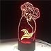 Produktbild Kindertagesgeschenk Kleine Meerjungfrau Prinzessin 7 Farbe 3D LED Baby Nachtlicht Tischlampe Dekoration Kinderspielzeug 5 Kein Controller
