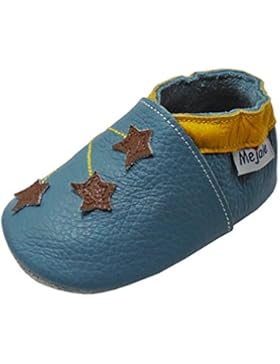 Mejale Babyschuhe Kleinkind Säugling weiche Sohle Leder Mokassins ersten Krippe Hausschuhe schöne Sterne & Mond