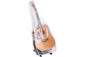 pulunto Clear Guitar Dust Cover - Portable Durable Transparent Waterproof Dust Protector Bag for Classical Guitar Instrument Accessory
