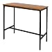 Produktbild WOLTU BT13hei 1x Bartisch Bistrotisch Stehtisch Esstisch, Metallgestell, Tischplatte aus Massivholz, Eiche, 120x66x110cm(BxTxH)