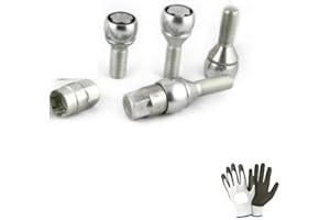 FARBROTHERSONLINE Compatible con Dacia Logan, Logan SW, Sandero, Lodgy, Dokker - (B12/D) Juego DE Tornillos DE Tornillos ANTIRROBO para NEUMÁTICOS DE Coche Juego DE Llantas DE ALEACIÓN 4 Pins