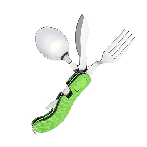 Vinabty 4 in 1 Multifunktions -Outdoor-Klappbesteck Set Geschirr fit für Camping Wandern ...