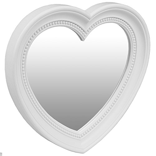 Wunderschöner Herzspiegel Spiegel in Herzform weiß Dekoration Deko Wandspiegel - 5