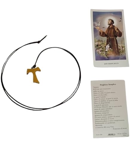 Tau Cross in Olive Wood Pax Et Bonum