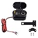 Produktbild Parkom Dual USB Ladesteckdose Wasserdichtes Motorrad Adapter Steckdose Zigarettenanzünder Ladegerät, Uhr und Voltmeter für Handys/Tablets/GPS