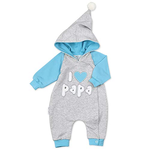 Baby Sweets - Mono para recién Nacidos y bebés con Capucha I Love Papa para niñas y niños, Diferentes tamaños I Love Papa Blau 56