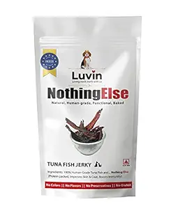 Luvin Nothing Else Human-Grade Treats for Dogs and Cats | No Colors | No Flavors | No Preservatives | Tuna Fish Jerky - 70g