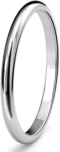 Sj Fashion 2mm Tungsten Women Plain Dome Polished Wedding Band Ring