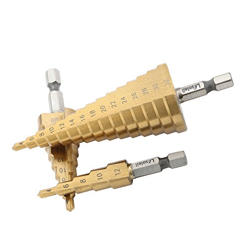 Lesoleil HSS Hex Shank Pagoda Stufenbohrer 4-12 / 4-20 / 4-32, 3er Pack - 3