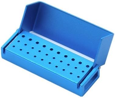 Ikakon 30 Holes Dental Disinfection Burs Holder Opening Box Dental Lab Aluminum Bur Case by Ikakon