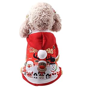 Fossrn Disfraz Navidad Perro Ropa Mascotas Sudaderas con Capucha para Cachorros Chihuahua Yorkshire