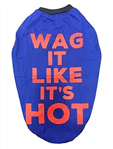 Summer Dog T-Shirt, Wag It Like It's Hot, Royal Blue, 20