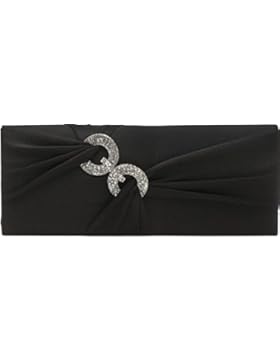 VINCENT PEREZ, Clutch, Abendtaschen, Umhängetaschen, Unterarmtaschen aus Satin mit Schleifen-Raffung und hochwertiger...