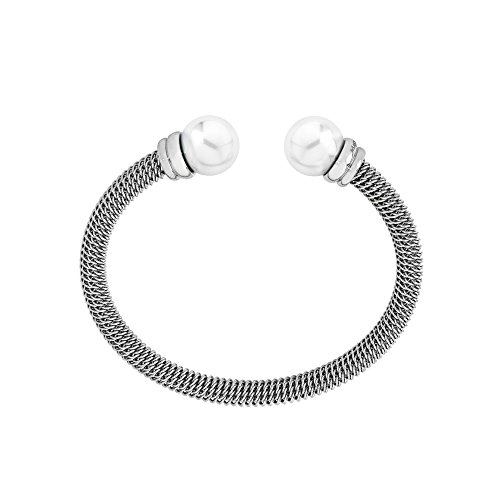 Majorica - Brazalete, 12 mm Ronda Perlas Blancas