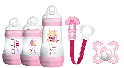 MAM Set 3 – Startset – Flaschen Sauger Sterilisator Flaschen- & Babykoster 22 tlg. – Rosa + gratis Schmusetuch Löwe Leo - 6