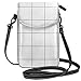 Produktbild Grid White & Grey Crossbody Purse Cell Phone Purse Mini Shoulder Bag with Shoulder Strap for Womens,Girls