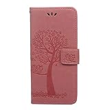  Funda para Google Pixel 3 XL, a prueba de golpes, de piel sintética, con diseño de búho, con ranuras para tarjetas, cierre magnético, funda protectora para Google Pixel 3 XL, rosa