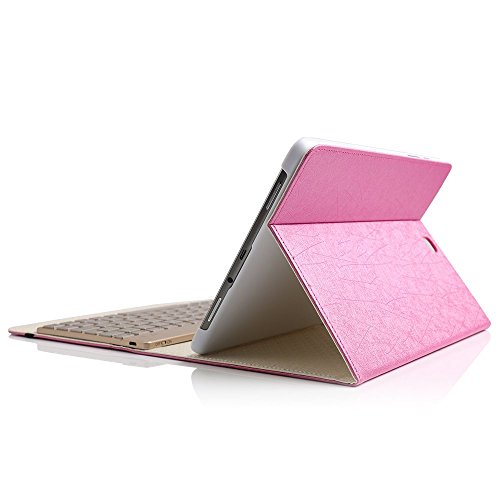 Boriyuan Tastatur und Schutzhülle für Samsung Galaxy Tab SM-T580 T581 T585 10,1 Zoll / 25,7 cm, Hintergrundbeleuchtung in 7 Farben, abnehmbar, flach, dreifach faltbar, PU-Leder, kabellose Bluetooth-Tastatur, UK-Tastatur-Layout (QWERTY), Gebrauchsanweisung in englischer Sprache - 9